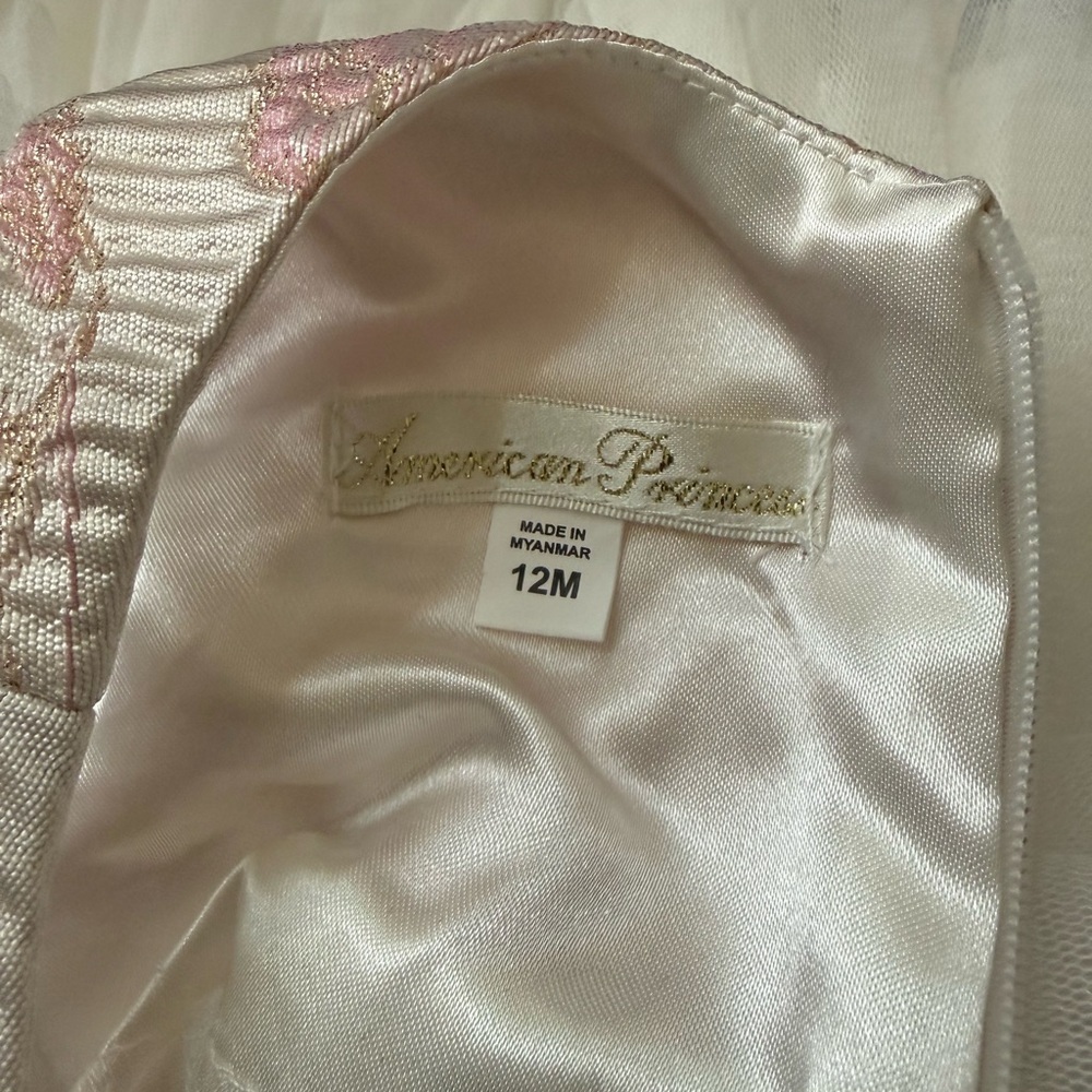 American Princess Pink and White Layered Tulle Dress - Picture 4 of 4